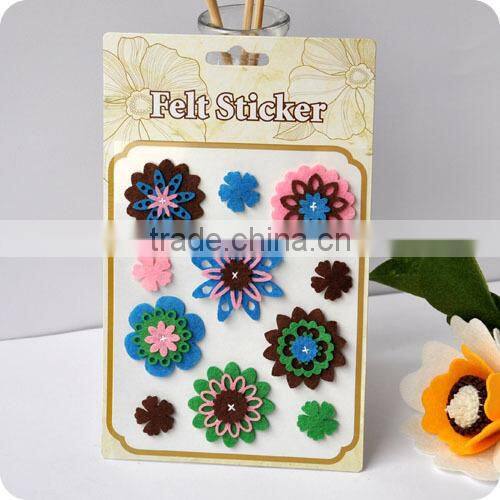 adhesive felt sticker, 3d sticker , handmade felt sticker, scrapbooking sticker, layered sticker , flower felt sticker