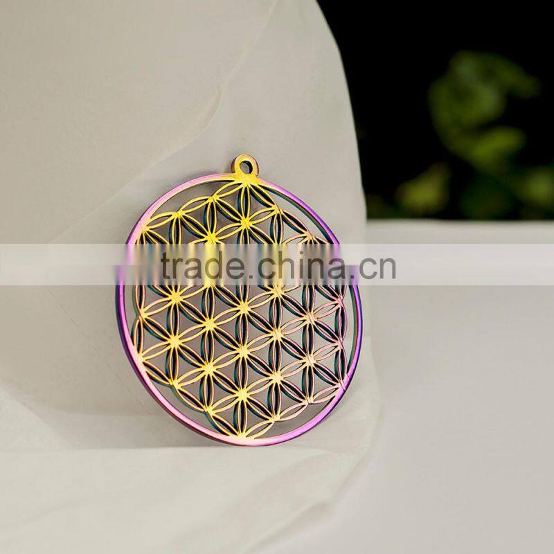 316l stainless steel jewelry flower of life pendant wholesale