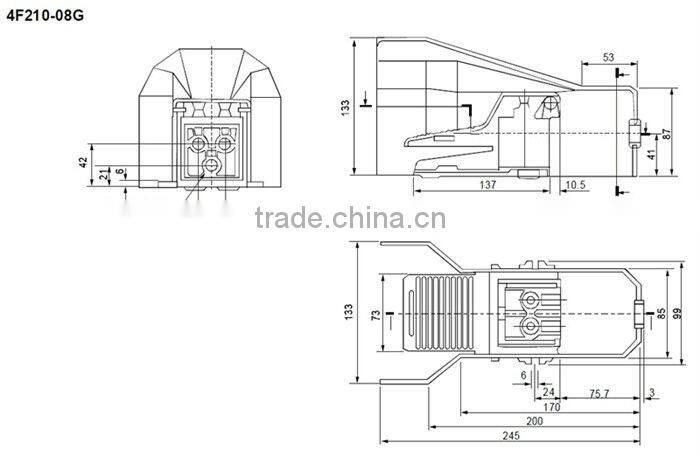 China supplier pneumatic valve 4F series 5 port 2 position air foot valve pedal valve