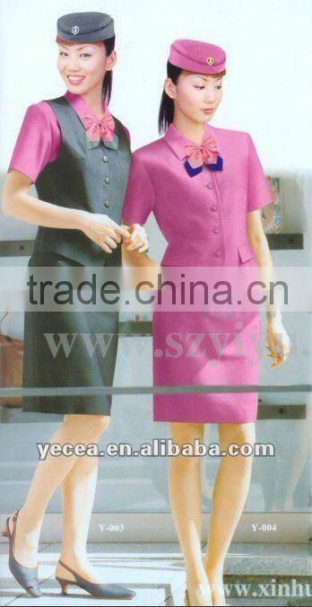 Red airline stewardess uniforms