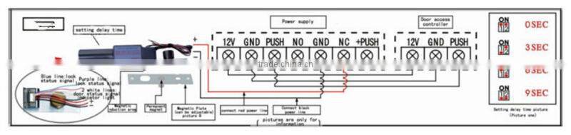 Electric lock for access control with time delay function