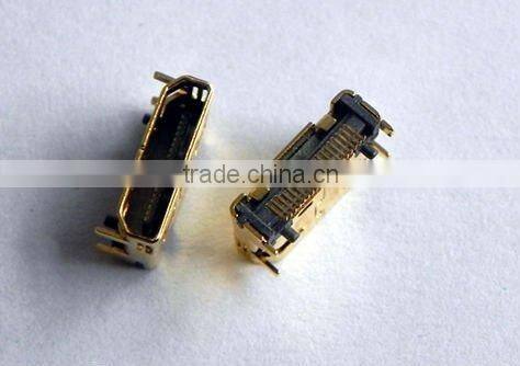 mini HDMI 19P female smt DIP gold-plated connector
