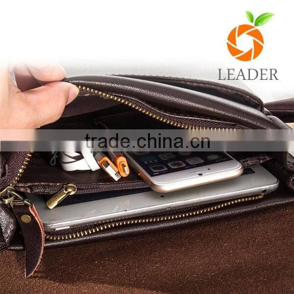 Multifunction latest design man shoulder bag leather