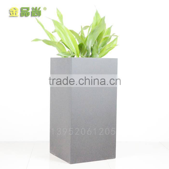 matt white rectangular uv resistant glass fiber urn