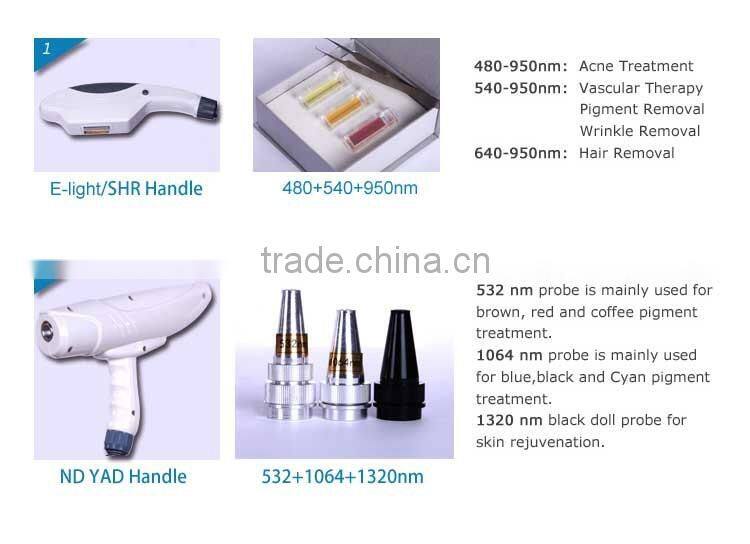 Merry Christmas biggest discount! Yes ipl shr Q-Switch Hair Removal Tattoo Removal Whitening Feature multifunctional machine