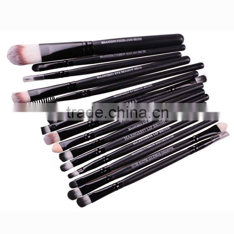 15pcs eye shadow liner eye brow brush set for professional eye makeup set