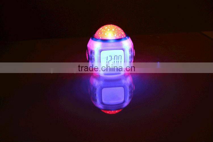 pretty decorative table desk digital LED star projector alarm clock