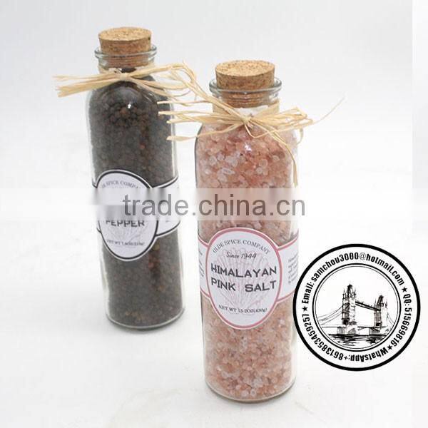 350ML Glass Spice Jar With Woodern Cork Beautiful Raffia Bowknot