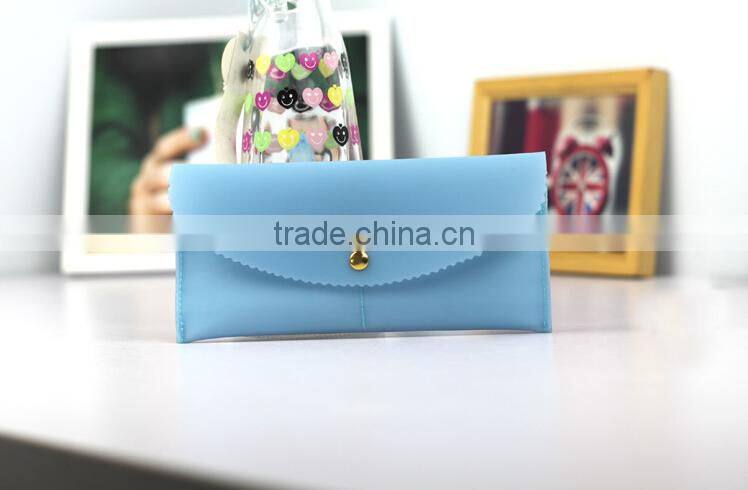 New Cheap Candy Color Plastic Wallet ID Credit Card Holder Business Case Phone Purse Ladies