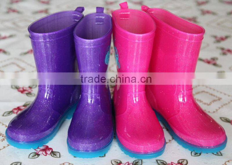 Cute Lightweight PVC Transparent Rain Boots For Kids