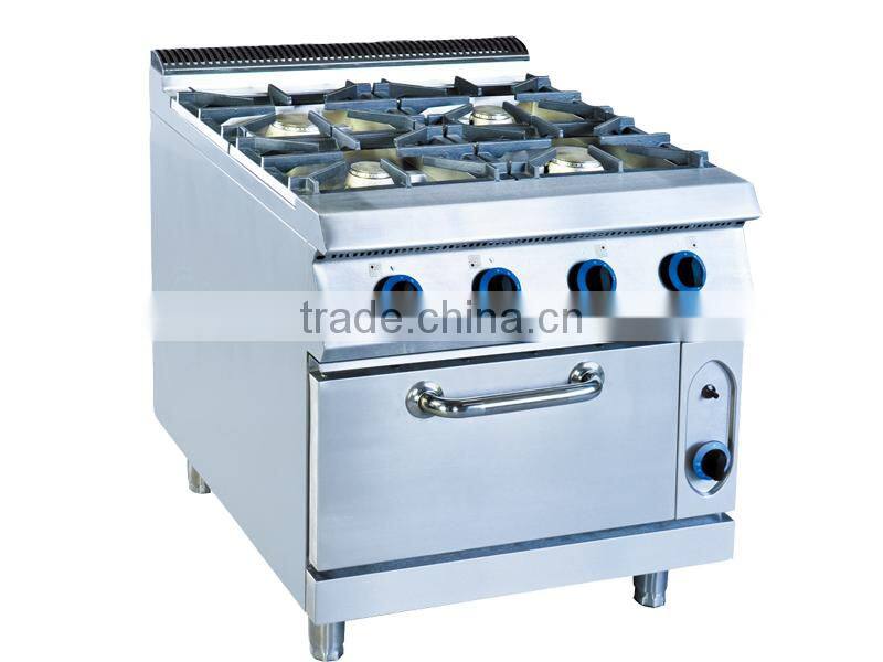 Commercial Kitchen 4 Burner Gas Stoves with Electric Oven