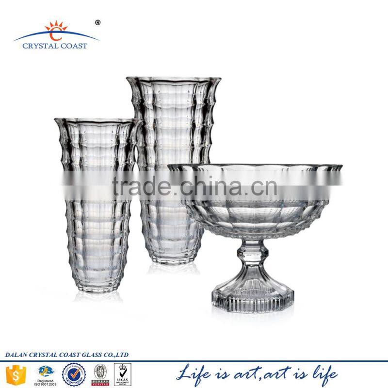Clear transparent glass flower vase for wedding table decoration with high quality
