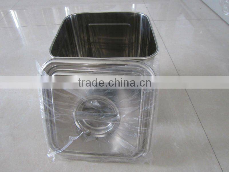 Square shape stainless steel storage box with lid