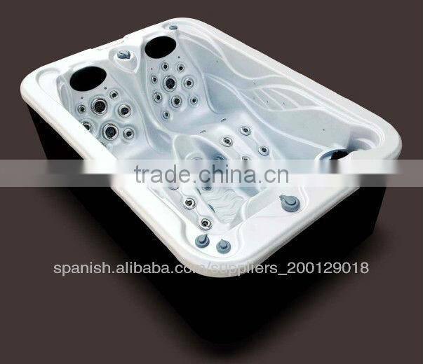 factory small hot bathtubs&whirlpool for 3 person with 2 lounge seats indoor spa bathtub for family