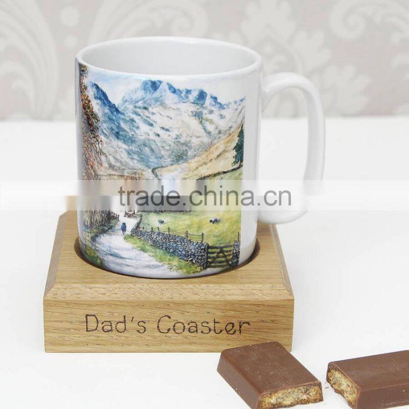 High Quality Wooden Coaster with Groove Wooden Trivet Original Oak Coaster Customerize Wooden Tea Cup Mat