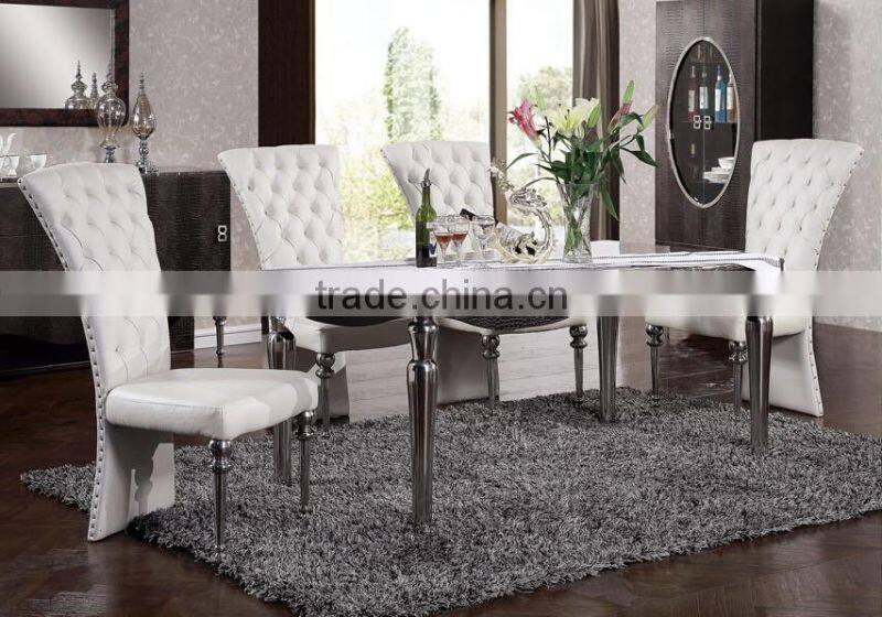 glass top dining table and chair/home furniture dining room table