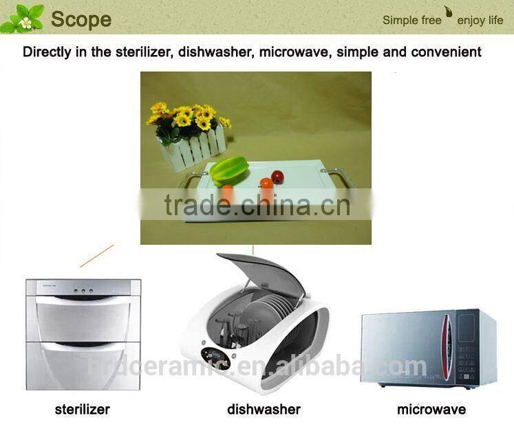 Hotel stock ceramic oval plate with two handles