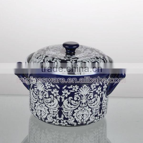 new cute mini green and brown color 5.3"*4.1"ceramic cookware sets pan