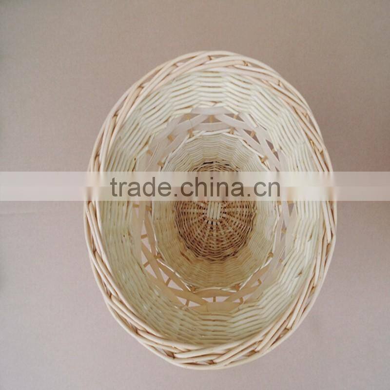 ROUND WILLOW WOVEN WICKER WASTE BASKET