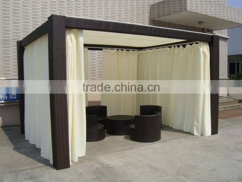 High Quality Waterproof Outdoor Garden Rattan Pavilion Gazebo