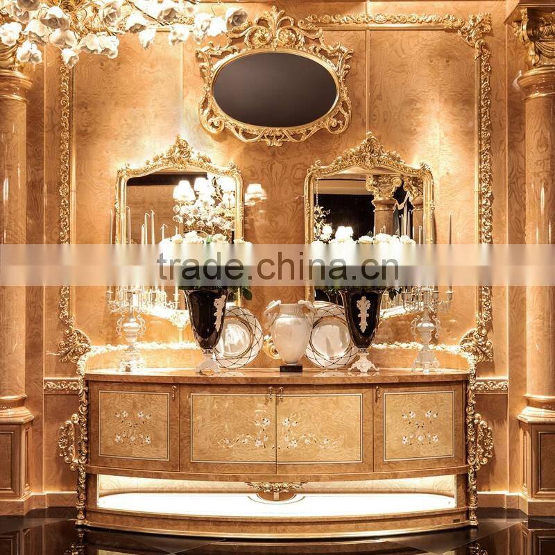momodaLuxury French Louis XV baroque Buffet Sideboard Cabinet/ Antique dining room Cabinet With Mirror furniture