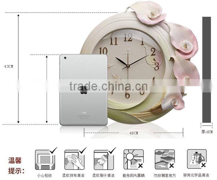 M16A Momoda Living room Creative modern hanging fancy elegant3D flower wall clock Quiet quiet quartz decoration large wall clock