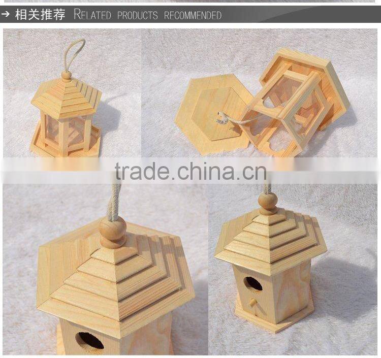 Eco-friendly natural feature wooden bird cage house for easy cleaning