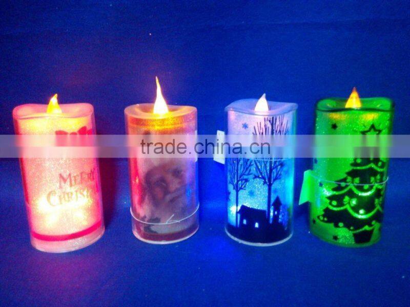 2015 high quality acrylic colorized led candle holders