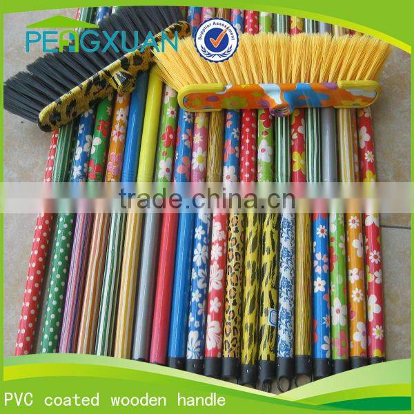 House cleaning PVC coated wooden palstic cap mop rod hot sale