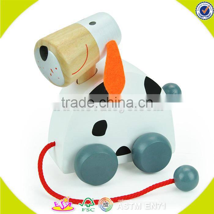 Wholesale brand new blue wooden children pull car toy hot sale wooden pull car toy W05B037
