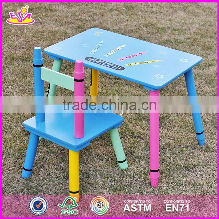2017 New design kindergarten wooden table and chairs for toddlers W08G217