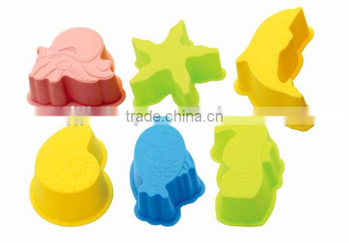 6pcs different funny shape Silicone Mini Cookie moulds set