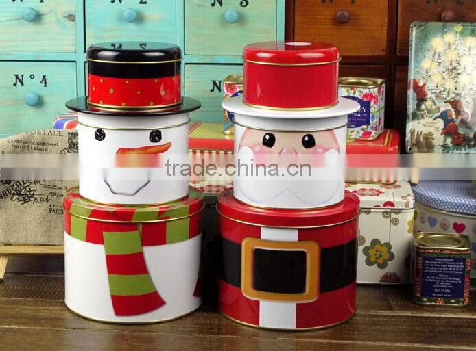 Christmas snowman tin boxes for packaging