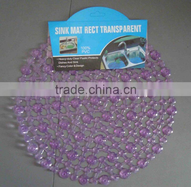 Promotional round shape plastic kitchen anti-slip sink mat