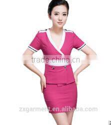 OEM Chinese hotel restaurant uniform waiter hotel cotton housekeeper uniform for waitress apron uniform