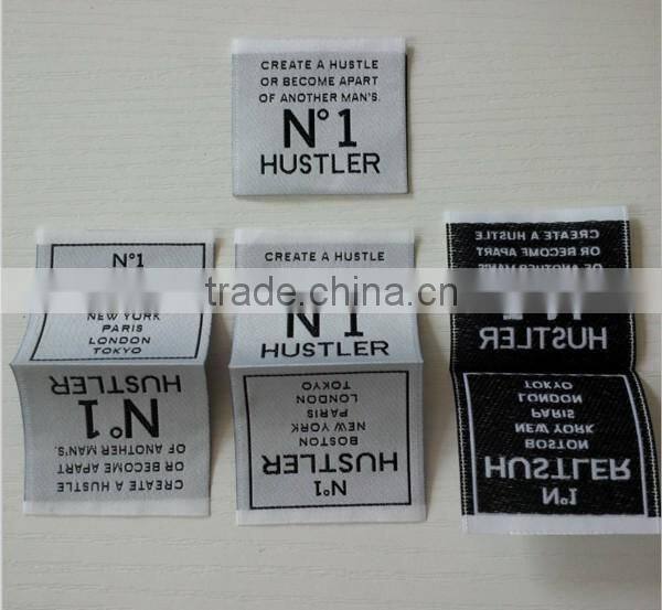 2016 Hot sales custom high density damask Woven Labels clothing labels