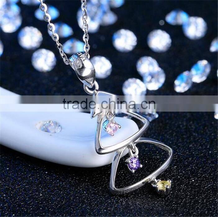 Christmas Gift 925 Sterling Silver CZ Christmas Pendant