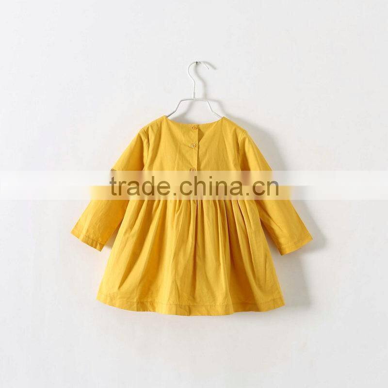 New design children clothing long sleeve 100% cotton fancy clothes wholesale new model girl dress
