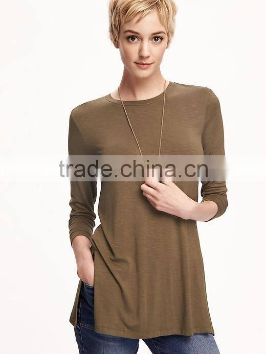 Fashion Relaxed Long and Lean Tunic Oversize Jersey Tee for Women
