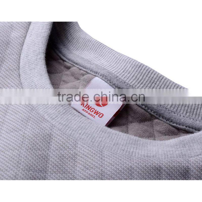 2018 spring mens cotton fleece diamond quiled crew neck jumper