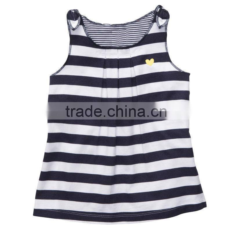 GIRLS STRIPED SLEEVELESS GOWN