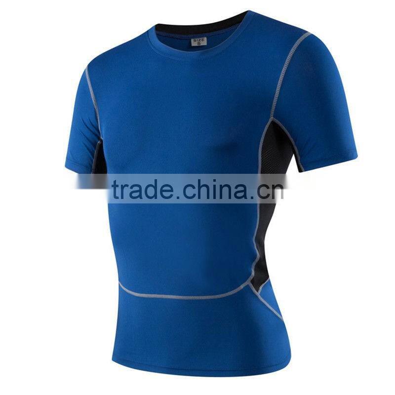 Fitness Muscle Men's Stretch Fabric Sports Gym T-shirt Running Training Workout T Shirt