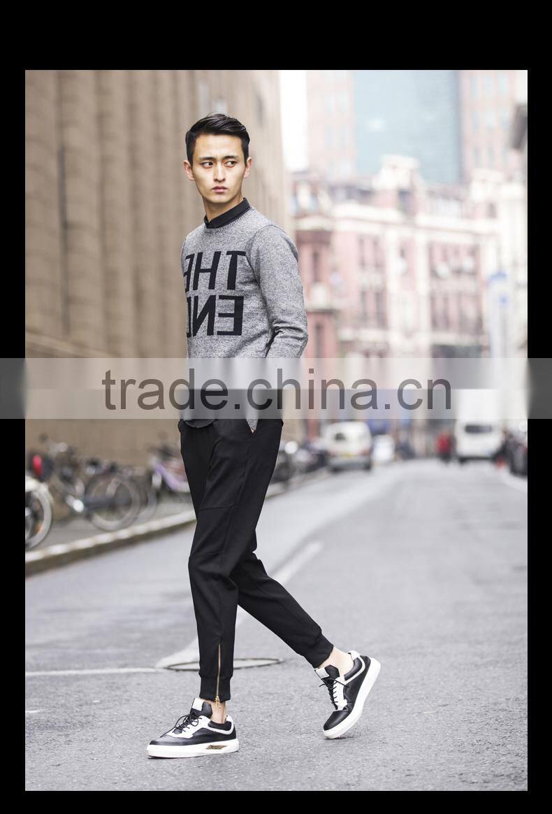 2017 100% cotton swea jogger pants plain printing autumn winter sport pants men