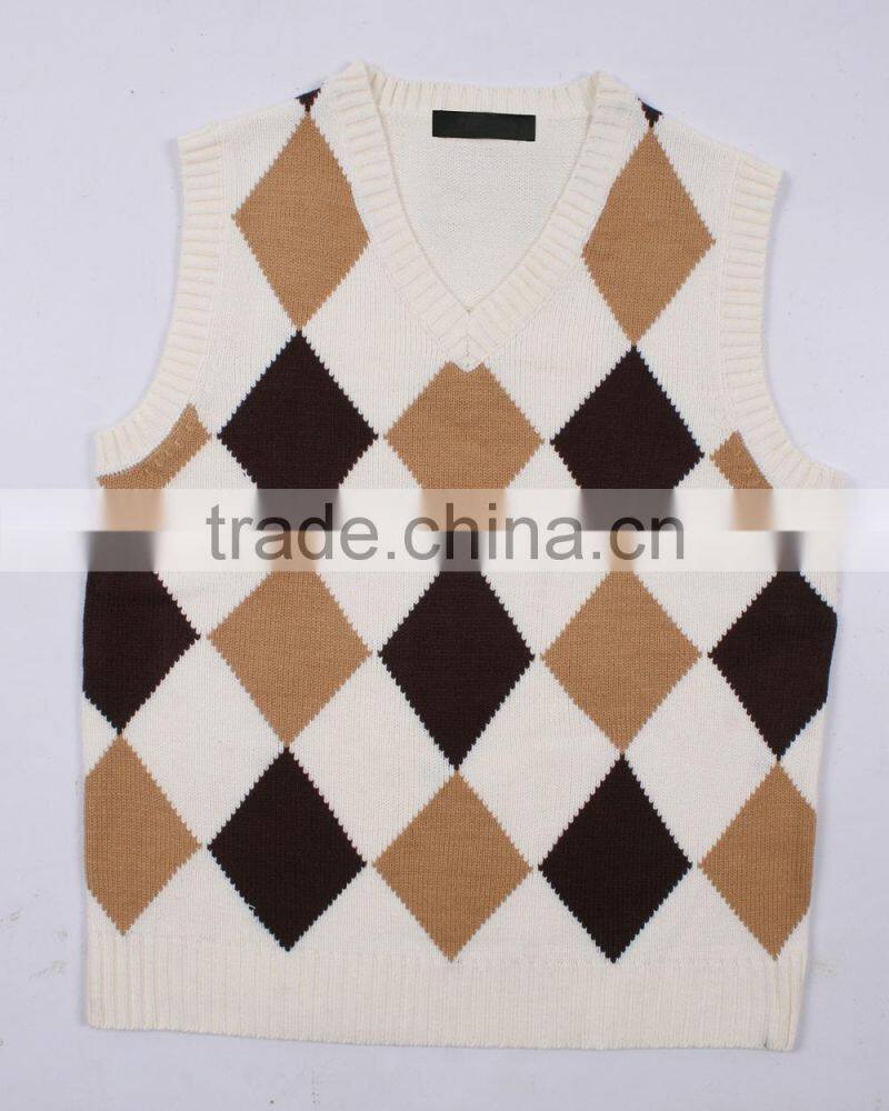 Diamond Sleeveless Sweater Knitting Pattern For Men