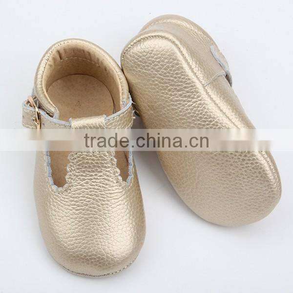 Customize Kids leather baby girls T-bar shoes 2017