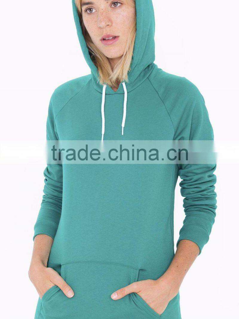 100% Cotton classic hoody pullover women blank raglan hoodie wholesale 2016