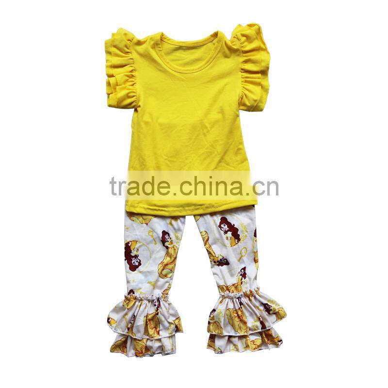 New Arrival Spring Summer princess Baby Girl Clothing outfit hot sale baby party Top With Pants Ruffle Set fashion flower pants
