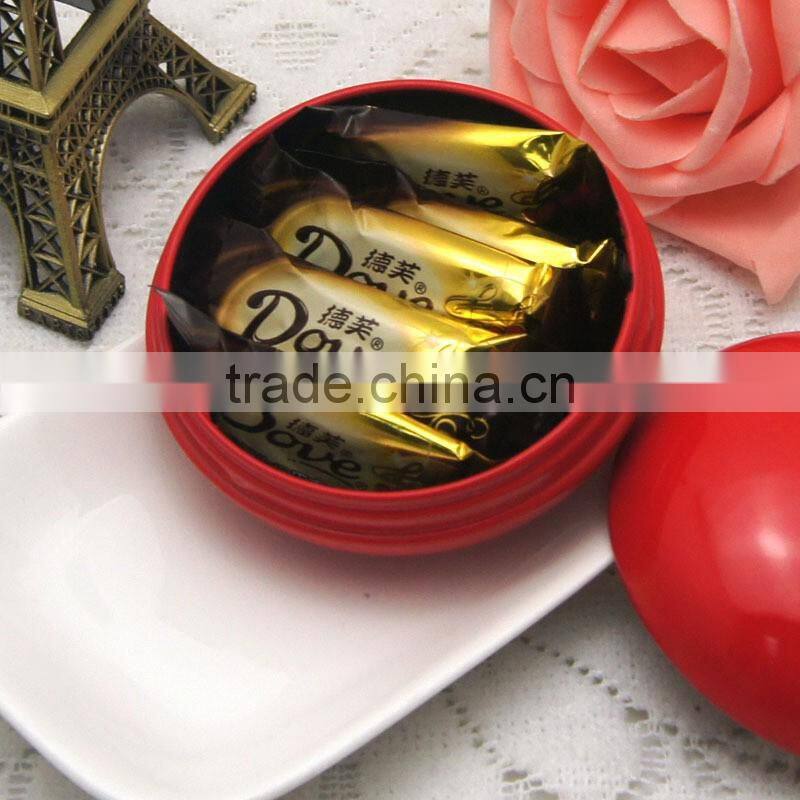 factory custom printed decorative wedding round candy metal tin box