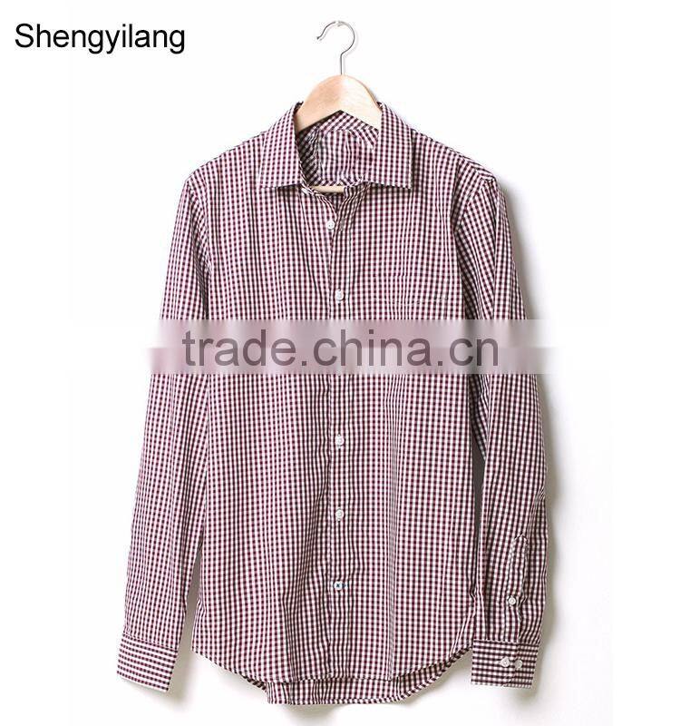 Wholesale high quality man fashion plaid shirt guangzhou manufacturer