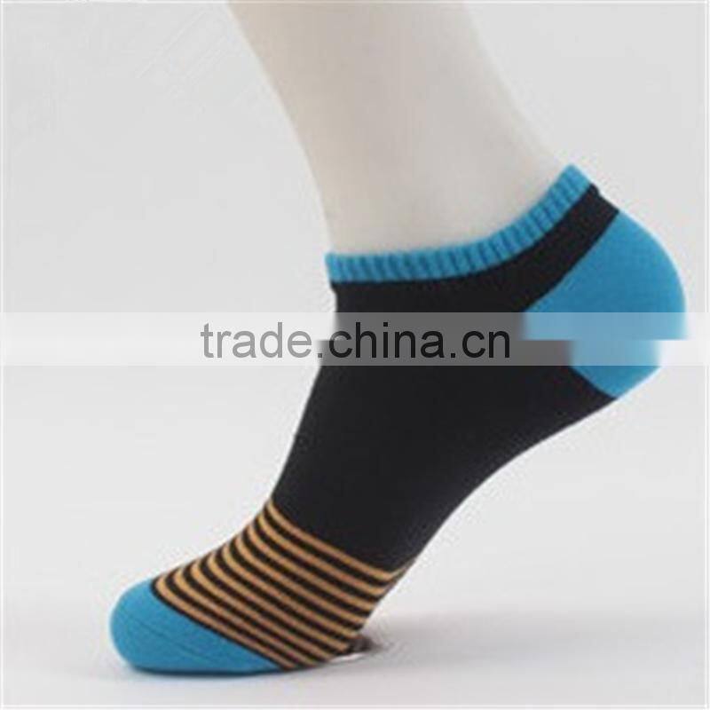 2015 New design man summer thin stripe boat socks